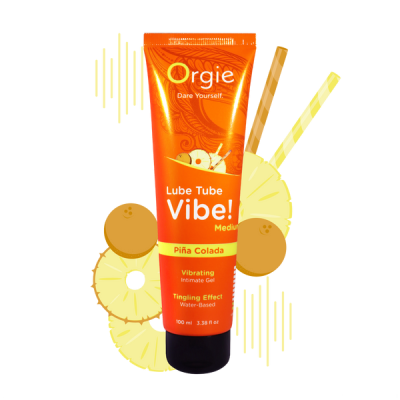 Лубрикант с эффектом вибрации Orgie Lube Tube Vibe Medium Pina Colada, 100 мл