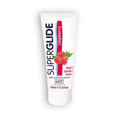 Съедобный лубрикант Superglide Raspberry со вкусом малины, на водной основе, 75 мл