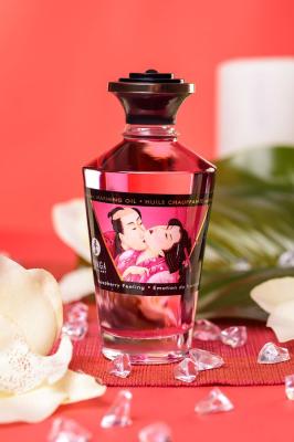 Съедобное массажное масло Shunga Raspberry Feeling, разогревающее, малина, 100 мл