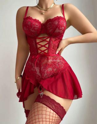 Эротическое боди с чулками