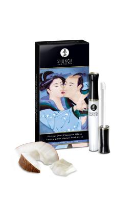 Блеск для губ Shunga «Божественное удовольствие», эффект ледяного огня, кокосовая вода, 10 мл.