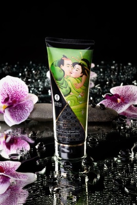 Съедобный массажный крем Shunga Pear&Exotic Green Tea, съедобный, груша и зеленый чай, 200 мл
