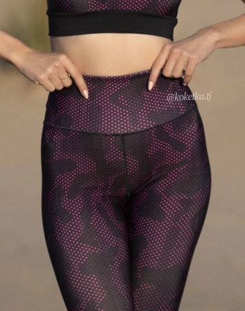 Удобные спортивные лосины на высокой посадке