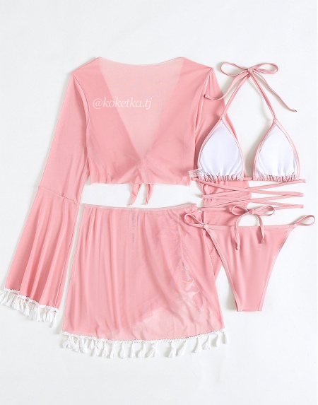 Купальник бикини с юбкой 4в1