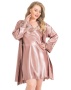 Атласная сорочка с халатом (XXL, 3XL, 4XL)