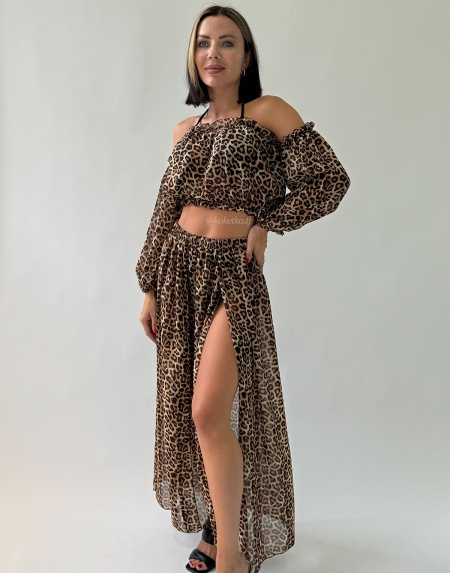 Пляжный топ с юбкой