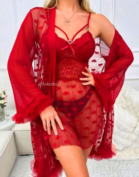 Прозрачная сорочка с халатом