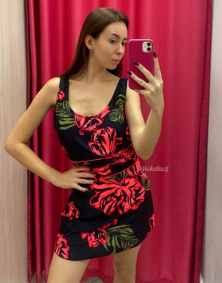 Модный купальник с короткими шортами (XXL, 3XL, 4XL, 5XL, 6XL)