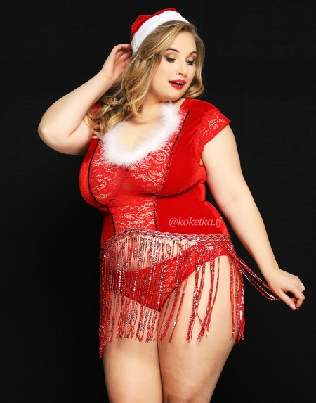 Страстный комплект с бахрамой (Plus Size)