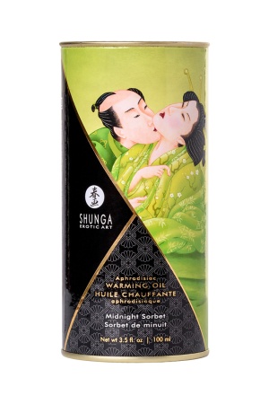 Съедобное массажное масло Shunga Midnight Sorbet, щербет, разогревающее, 100 мл