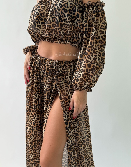 Пляжный топ с юбкой