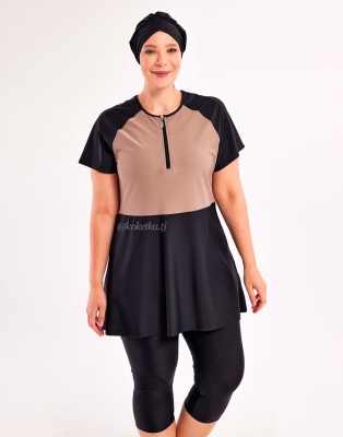 Модный купальник с короткими лосинами (3XL, 4XL, 5XL, 6XL)