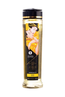 Масло для массажа Shunga Serenity. Monoi, с ароматом Моной, возбуждающее, 240 мл