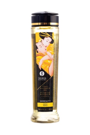 Масло для массажа Shunga Serenity. Monoi, с ароматом Моной, возбуждающее, 240 мл