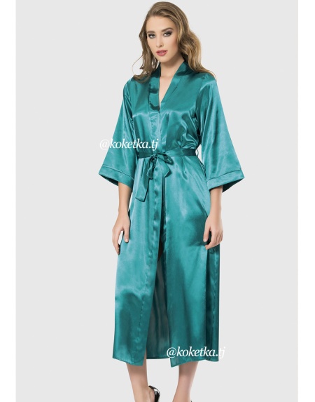 Длинный атласный халат