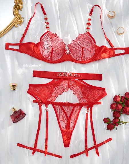 Бюстгальтер с трусиками и поясом