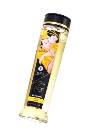 Масло для массажа Shunga Serenity. Monoi, с ароматом Моной, возбуждающее, 240 мл
