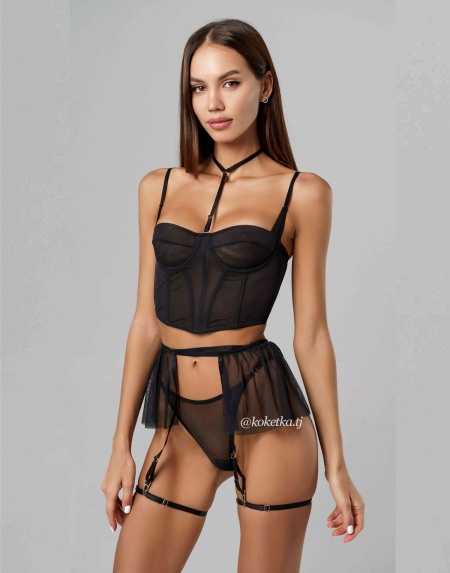 Сексуальный комплект белья с юбкой