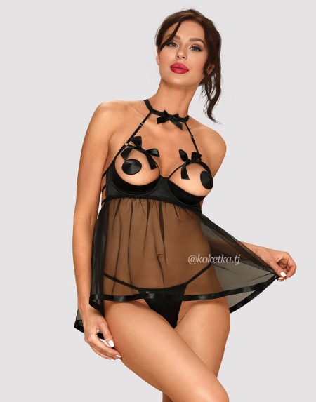 Соблазнительная сорочка с открытыми чашками