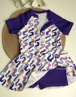 Детский купальник платье-комбинезон