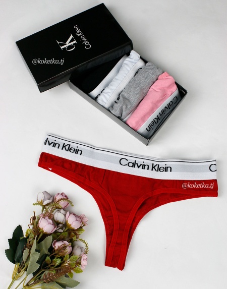 Набор хлопковых трусиков-стринг Calvin Klein (5 шт)