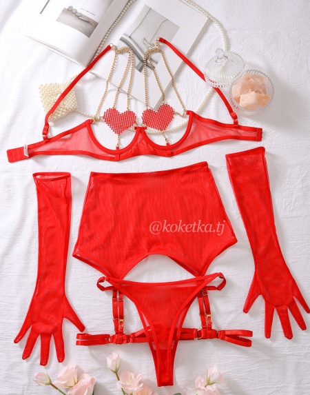 Сексуальный комплект белья с юбкой