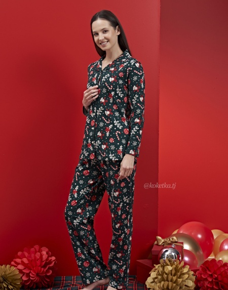 Домашний комплект с рубашкой и штанами