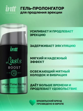 Интимный возбуждающий гель для продления эрекции для него, INNT Lasts, 15 мл
