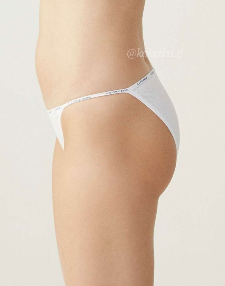 Набор трусиков-бикини U.S. Polo Assn (черный, бежевый, белый, красный, розовый - 5 шт)