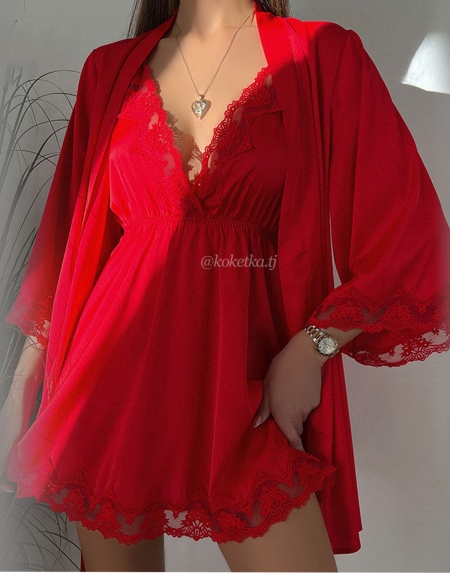 Нежная сорочка с халатом