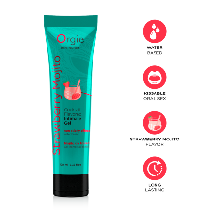 Съедобный интимный гель Orgie Lube Tube Cocktail Strawberry Mojito, 100 мл