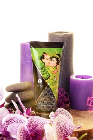Съедобный массажный крем Shunga Pear&Exotic Green Tea, съедобный, груша и зеленый чай, 200 мл
