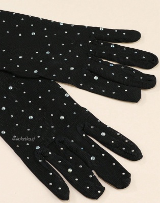 Элегантные перчатки со стразами