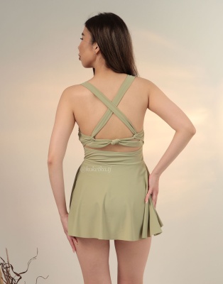 Купальник платье слитный (низ шорты)