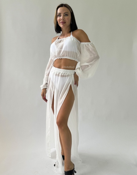 Пляжный топ с юбкой