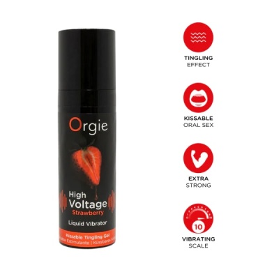 Гель Orgie High Voltage Strawberry усиленный эффект, клубничный вкус, 15 мл