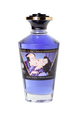 Съедобное массажное масло Shunga Exotic Fruits, разогревающее, экзотические фрукты, 100 мл