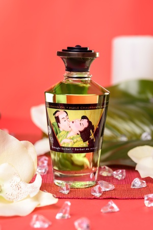 Съедобное массажное масло Shunga Midnight Sorbet, щербет, разогревающее, 100 мл