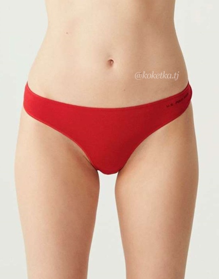 Набор трусиков — стринг от U.S. POLO ASSN (черный, бежевый, белый, фуксия, черный - 5 шт)