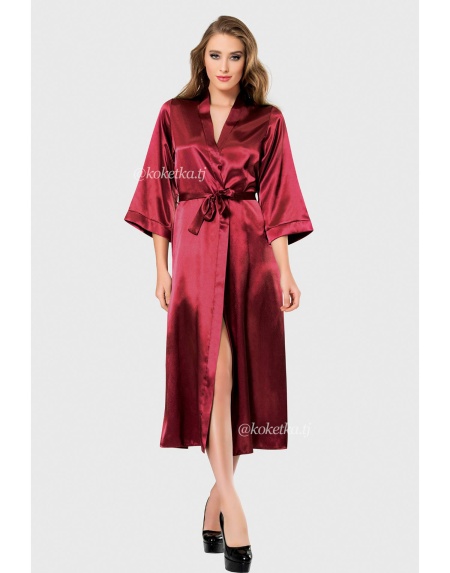 Длинный атласный халат