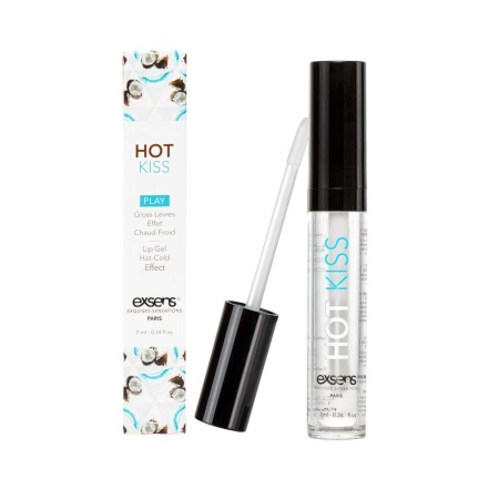 Блеск для губ с вибрирующим эффектом, Hot Kiss EXSENS Coconut , 7 мл