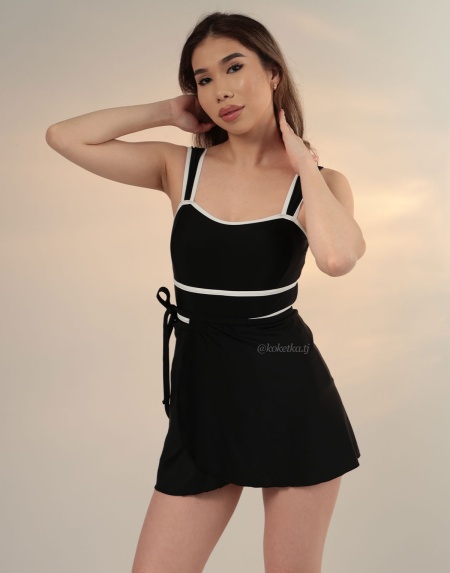 Слитный купальник с юбкой