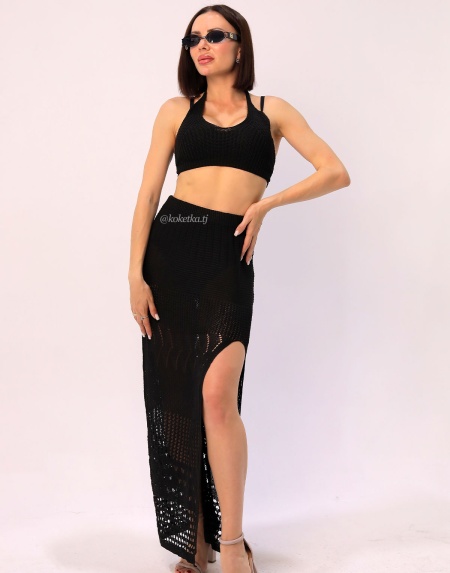 Пляжный топ с юбкой