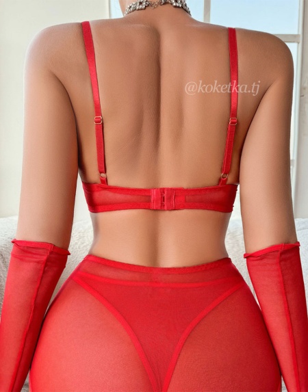 Сексуальный комплект белья с юбкой