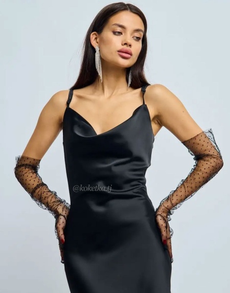 Сеточные перчатки в горошек