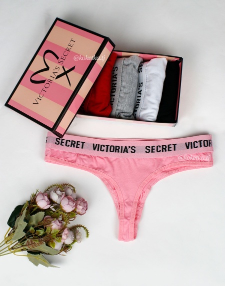 Набор хлопковых трусиков-cтринг Victoria’s Secret (5 шт)