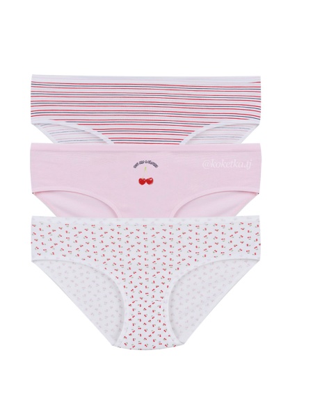 Набор хлопковых трусиков — слип (3 шт) (XL, 2XL, 3XL)