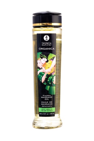 Съедобное масло для массажа Shunga Organica Exotic Green Tea, натуральное, расслабляющее, зеленый чай, 240 мл
