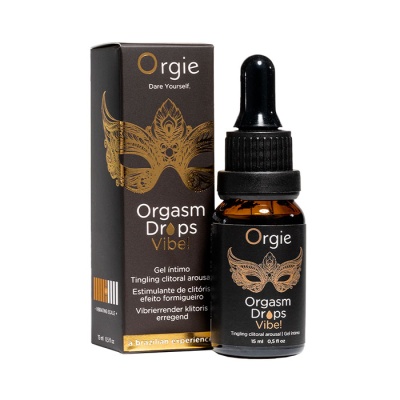Возбуждающий съедобный гель для клитора Orgie Orgasm Drops Vibe!, 15 мл