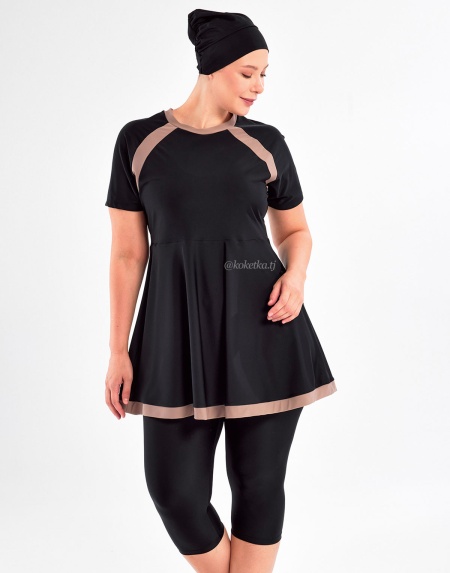 Модный купальник с короткими лосинами (3XL, 4XL, 5XL, 6XL)